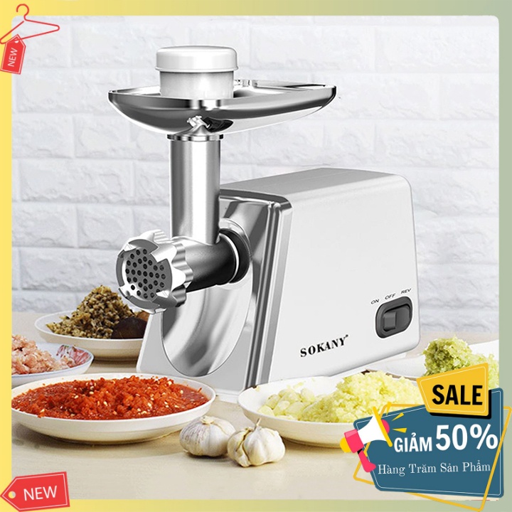 Máy xay và đùn thịt làm xúc xích lạp sườn Sokany 2500W