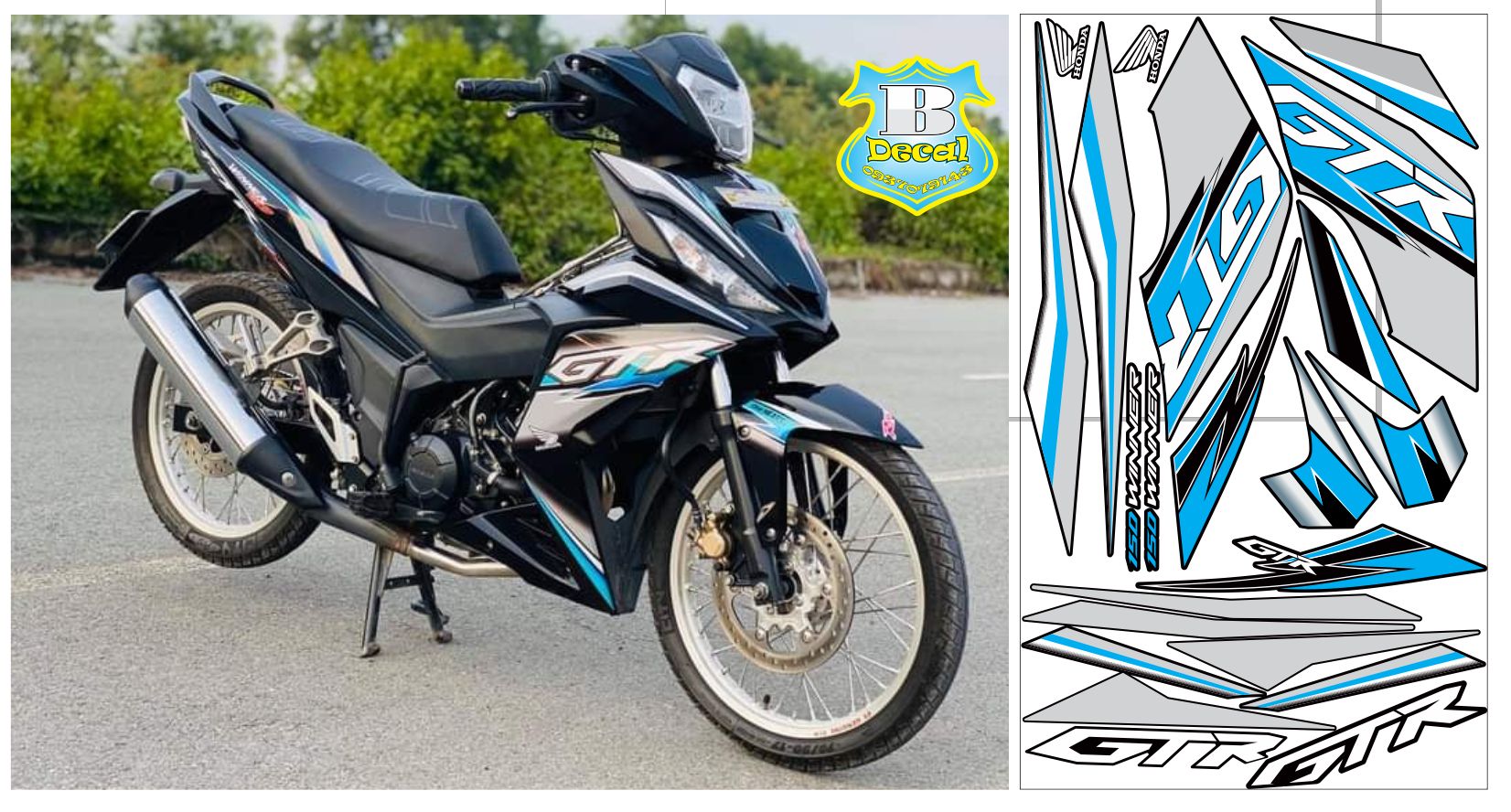 Tem rời winner v1 gtr xanh đen