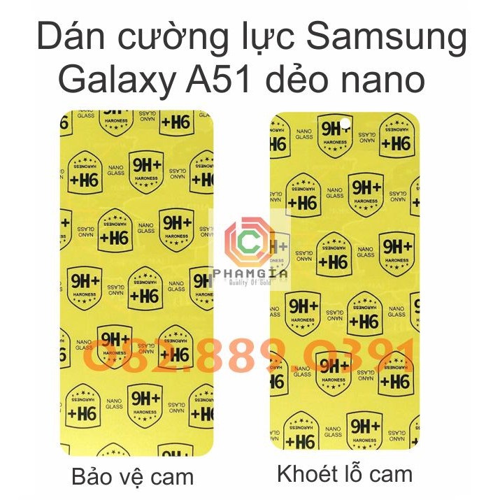 Dán cường lực Samsung Galaxy A51 nano dẻo, siêu bền