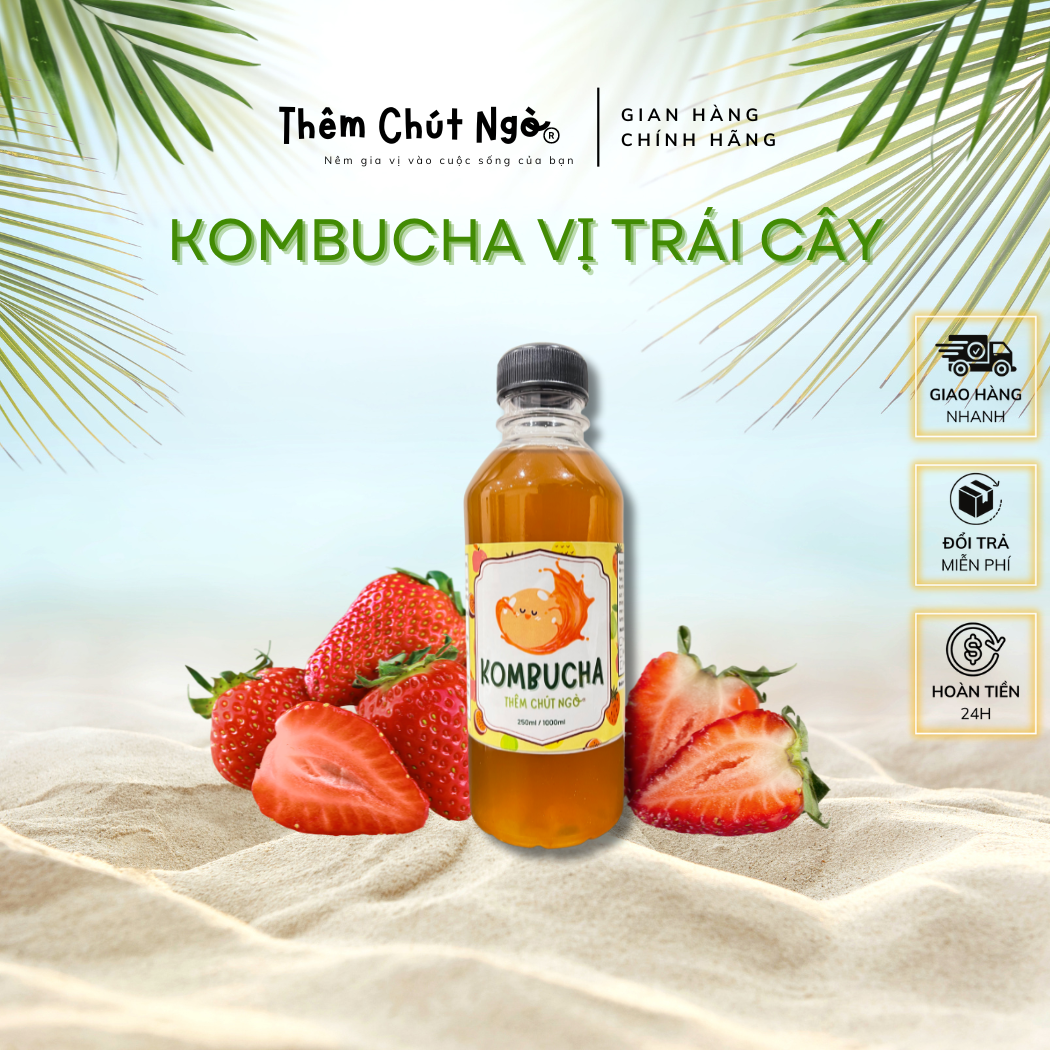Trà lên men kombucha vị trái cây - Thùng 4 Chai 250ml