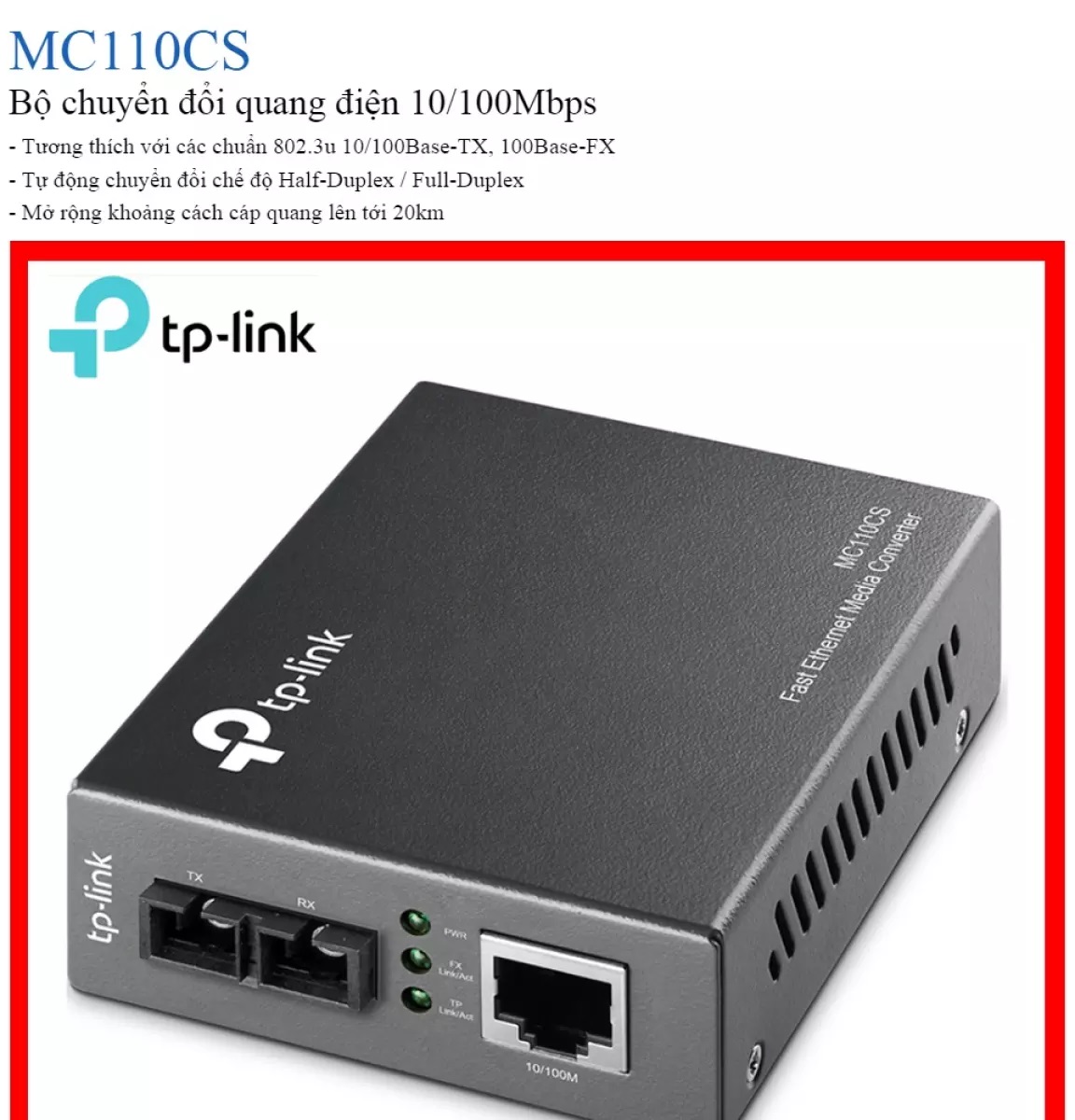 Bộ chuyển đổi quang điện TP-Link MC110CS
