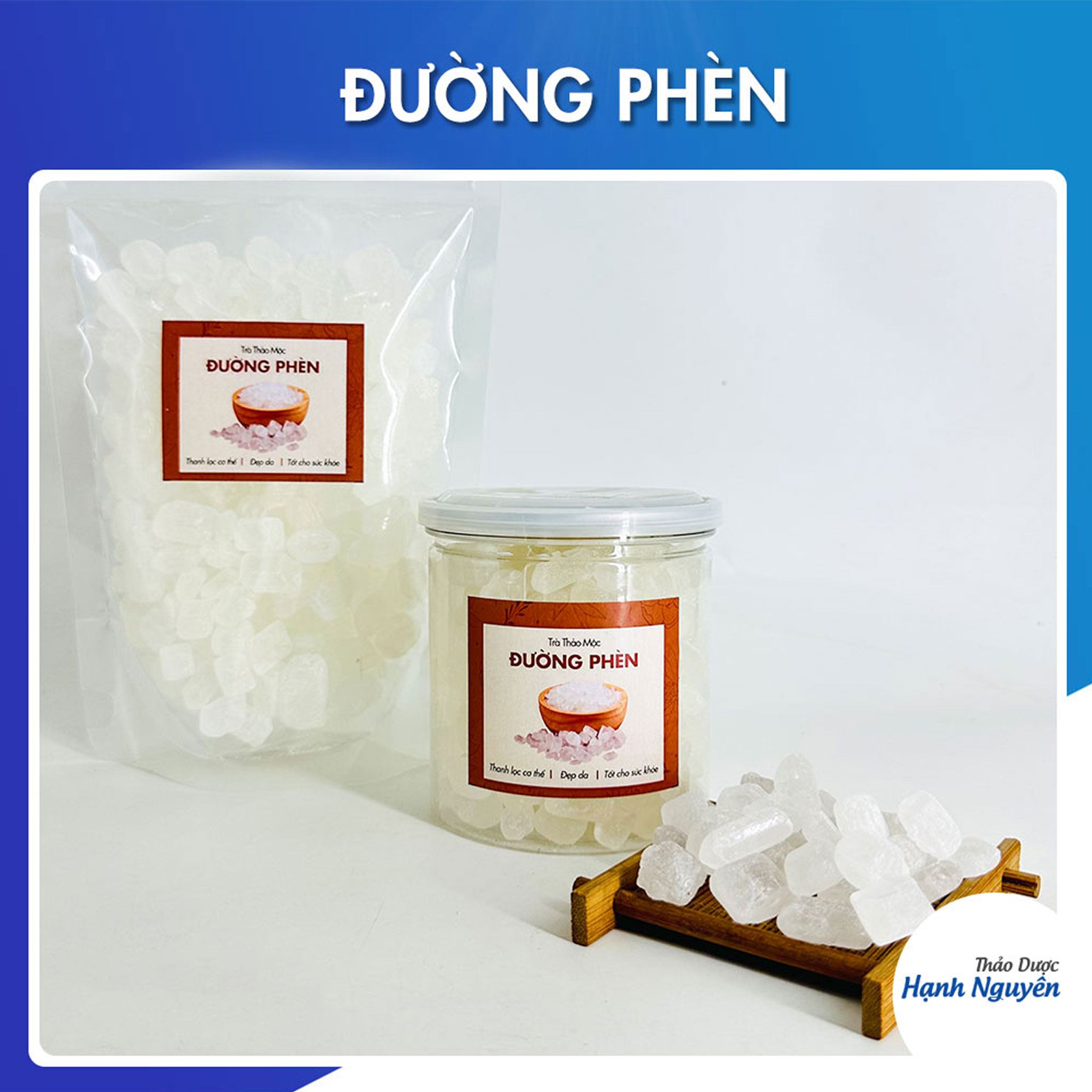 Đường phèn trắng Lam Sơn 100g, vị ngọt thanh tự nhiên, dùng nấu chè, chưng yến, pha trà, nấu siro