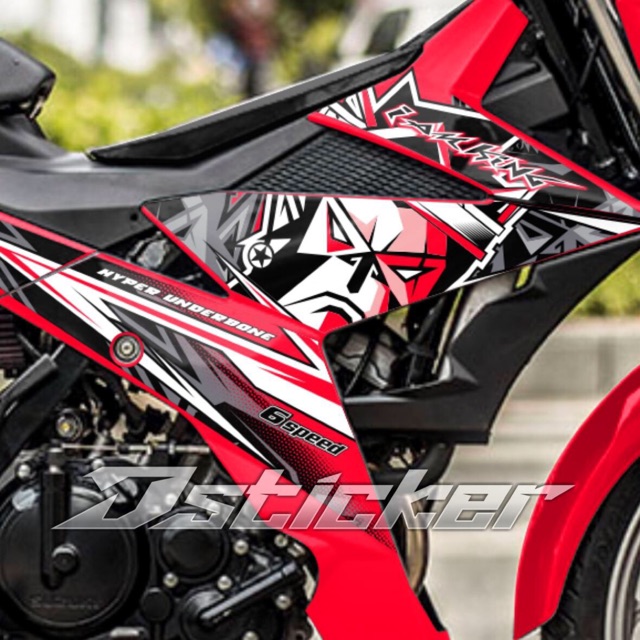 Tem King Drag Satria ( Raider ) Rời Xe Đỏ