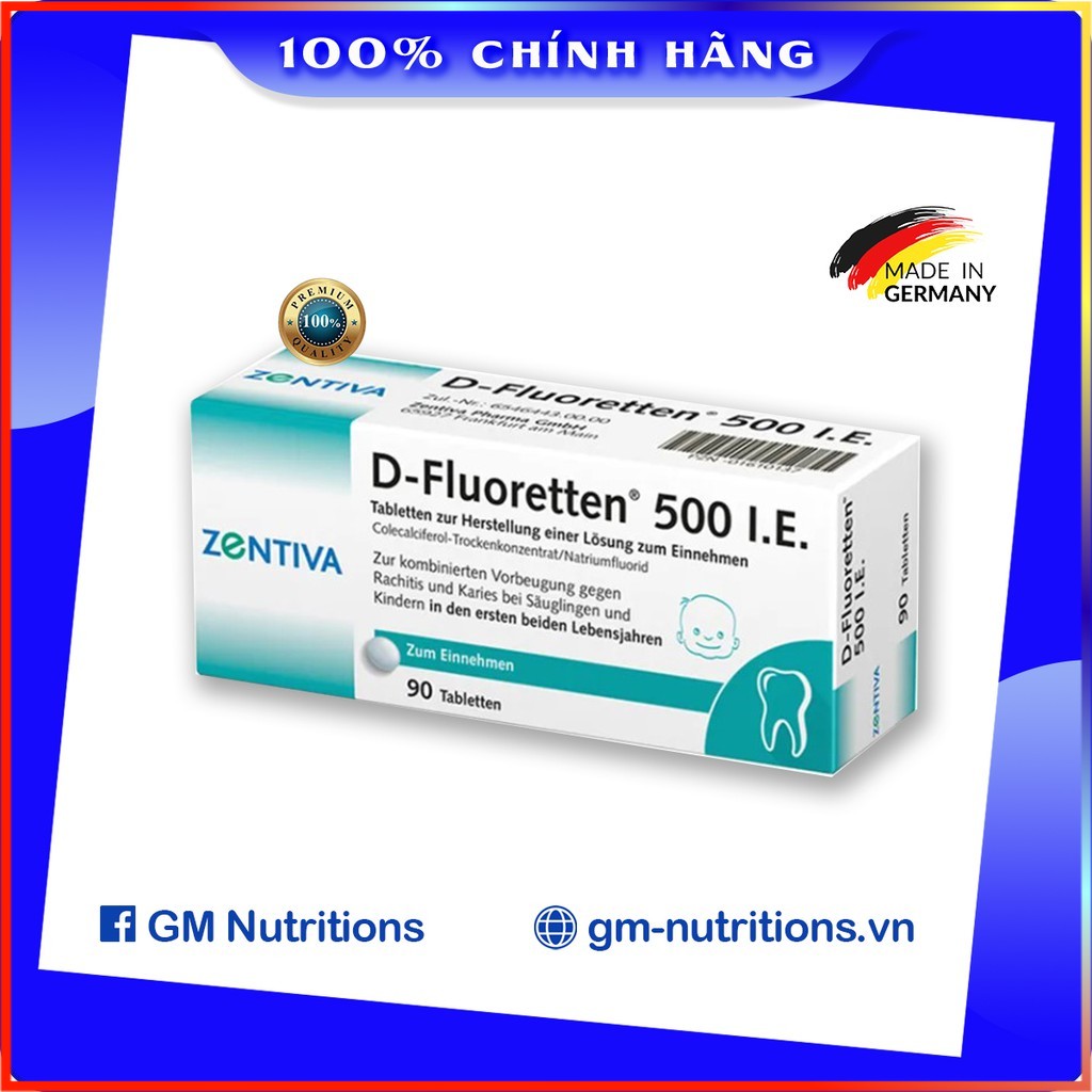 Vitamin d fluoretten 500 i.e zentiva hộp 90 viên