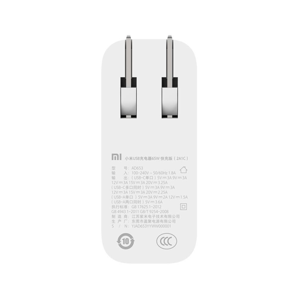 Củ Sạc nhanh PD Xiaomi Usb Charger 65W (2A1C)