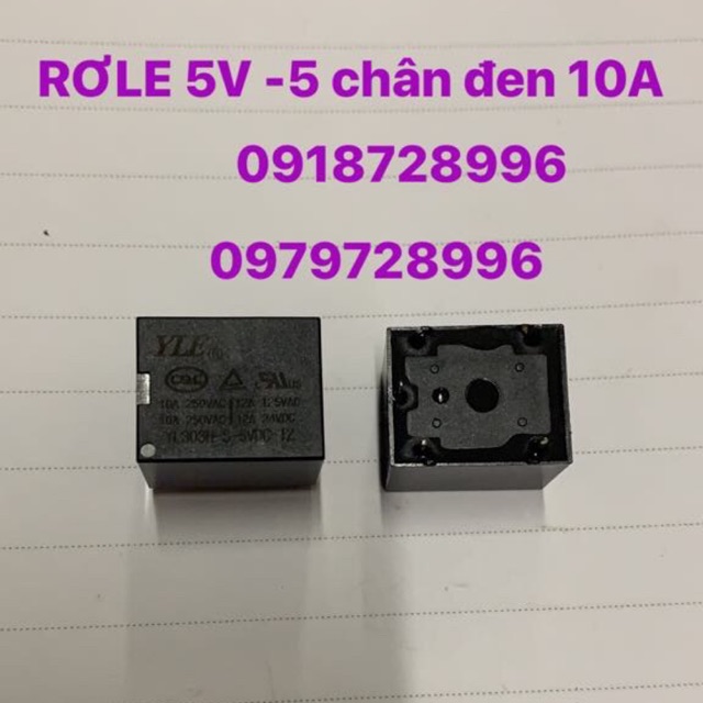 Rơle 5v -5 chân đen 10A combo 5 cái