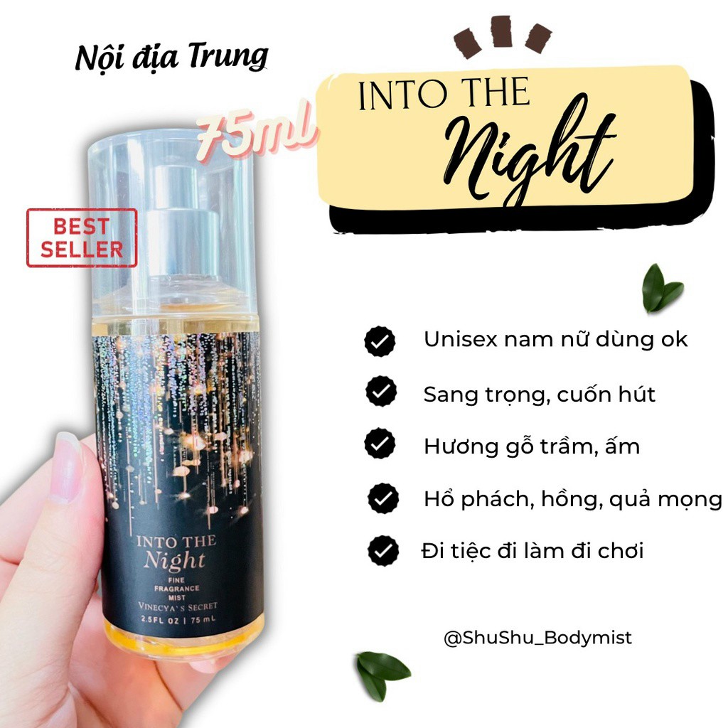Xịt thơm body mist chai 75ml mới siu thơm - Vinecya’s