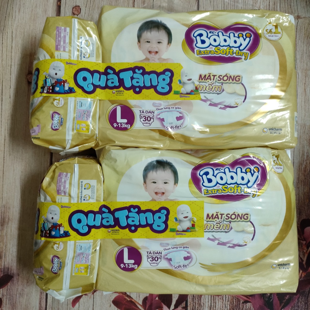 [HCM]Tã Dán Cao Cấp Bobby Vàng Siêu Mềm Size  L30 XL27 (Date 2022-2023)