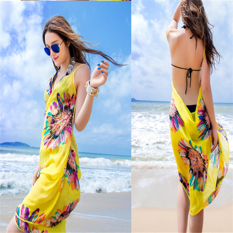 KHĂN VOAN ĐI BIỂN KIÊM ĐẦM 2 DÂY (Nhiều màu) - [ Khăn tắm biển #khăn choàng Satin #Khăn choàng nữ #Khăn choàng cổ ]