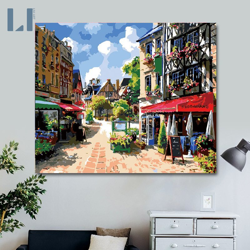 Tranh sơn dầu số hóa LIM Art – Tranh tô màu theo số Phong Cảnh Thành Phố