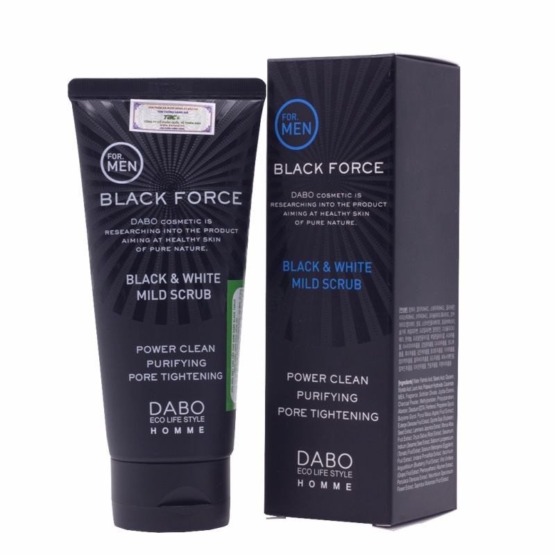 Sữa rửa mặt sạch mụn trắng da dành cho nam DABO Black Force 120ml nhập khẩu