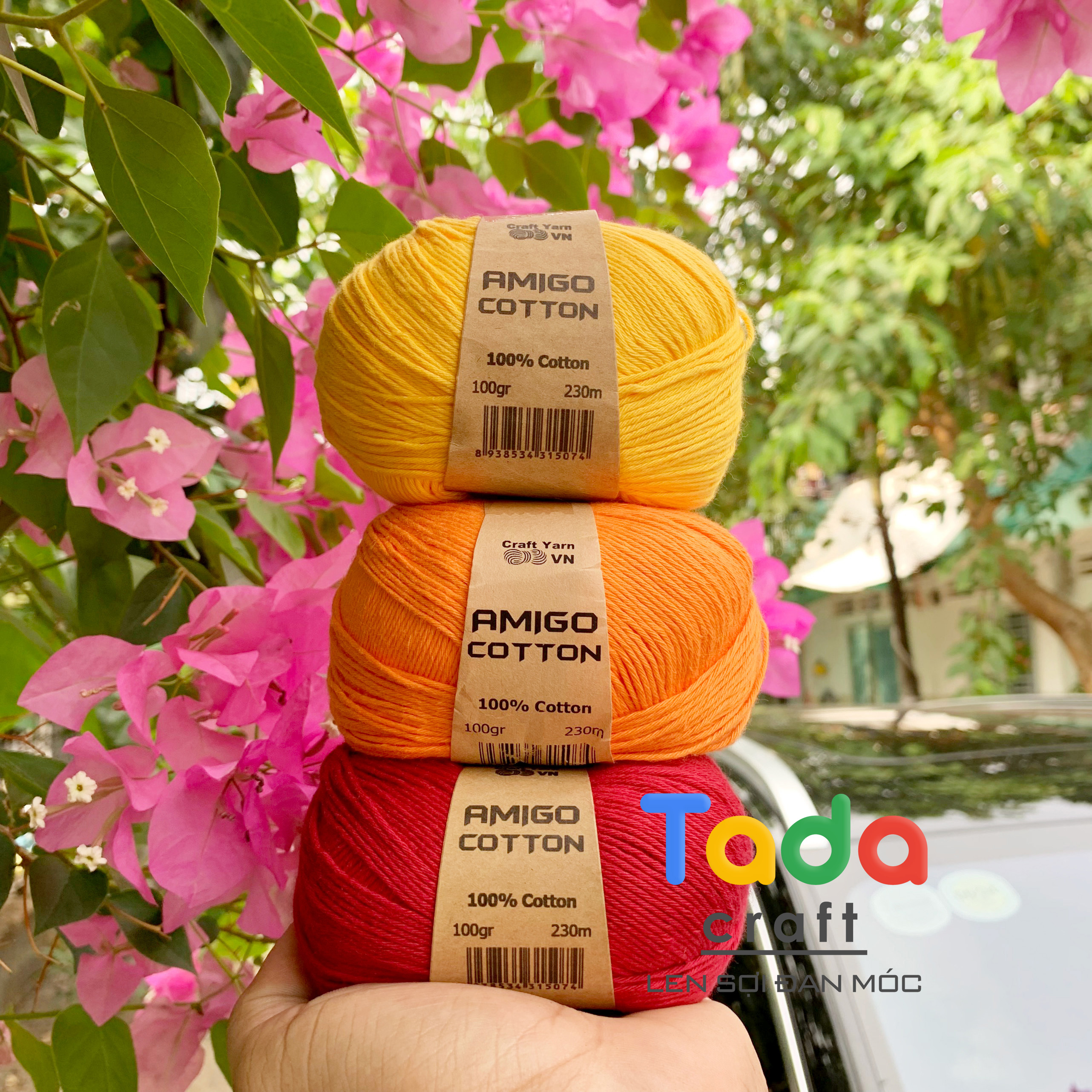 Sợi Amigo Craft Yarn VN 100% Cotton (cuộn 100gr)