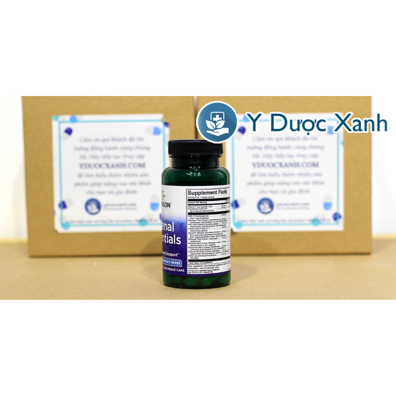 [Hàng Quốc Tế] SWANSON ADRENAL ESSENTIALS, 60 viên, Hỗ trợ căng thẳng và tâm trạng cho người lớn