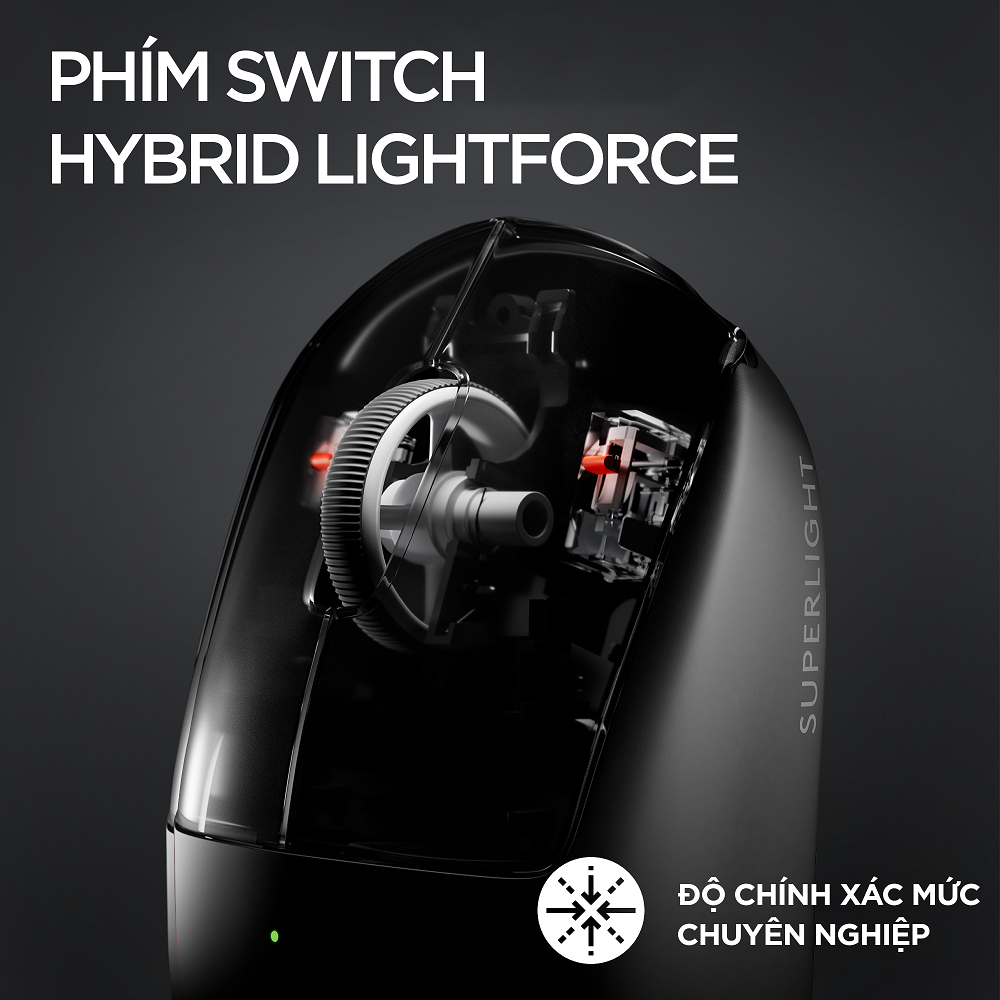 [Siêu sale 10.7- Giảm 40%]Chuột gaming Logitech G PRO X SUPERLIGHT 2 Lightspeed - Nhẹ 60g, Switch LightForce, Cảm biến Hero 2, DPI 32K