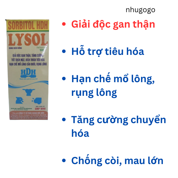 Sorbitol HDH Lysol 1L giải độc gan, thận