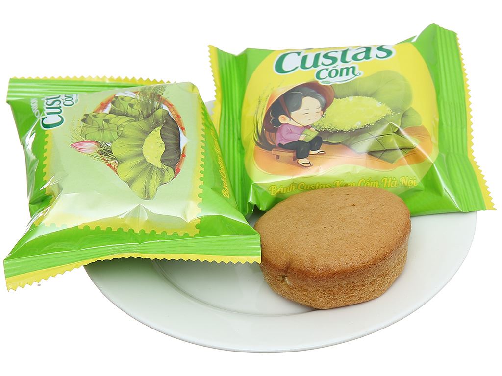 Bánh bông lan kem cốm Custas hộp 276g