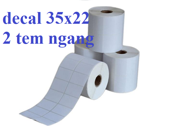 Decal in tem mã vạch nhiệt 35x22 [2 Tem - 25m - 2000 Tem]