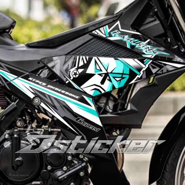 Tem King Drag Satria ( Raider ) Xanh Ngoc Rời Xe Đen