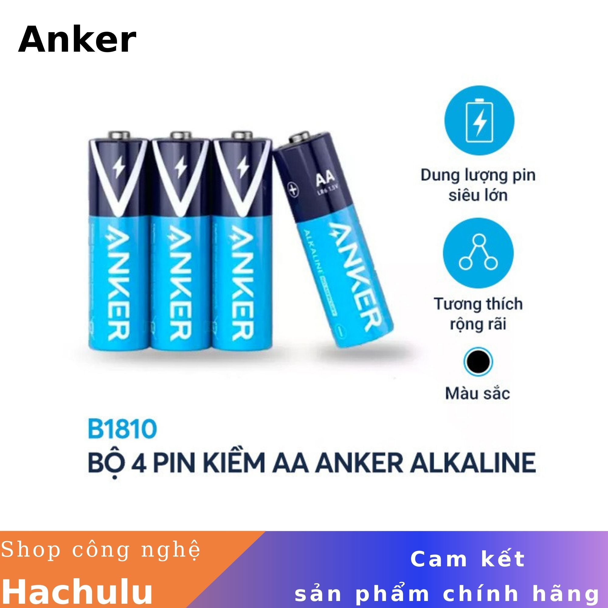 Pin Kiềm AA ANKER Alkaline - B1810 - bộ 4 viên