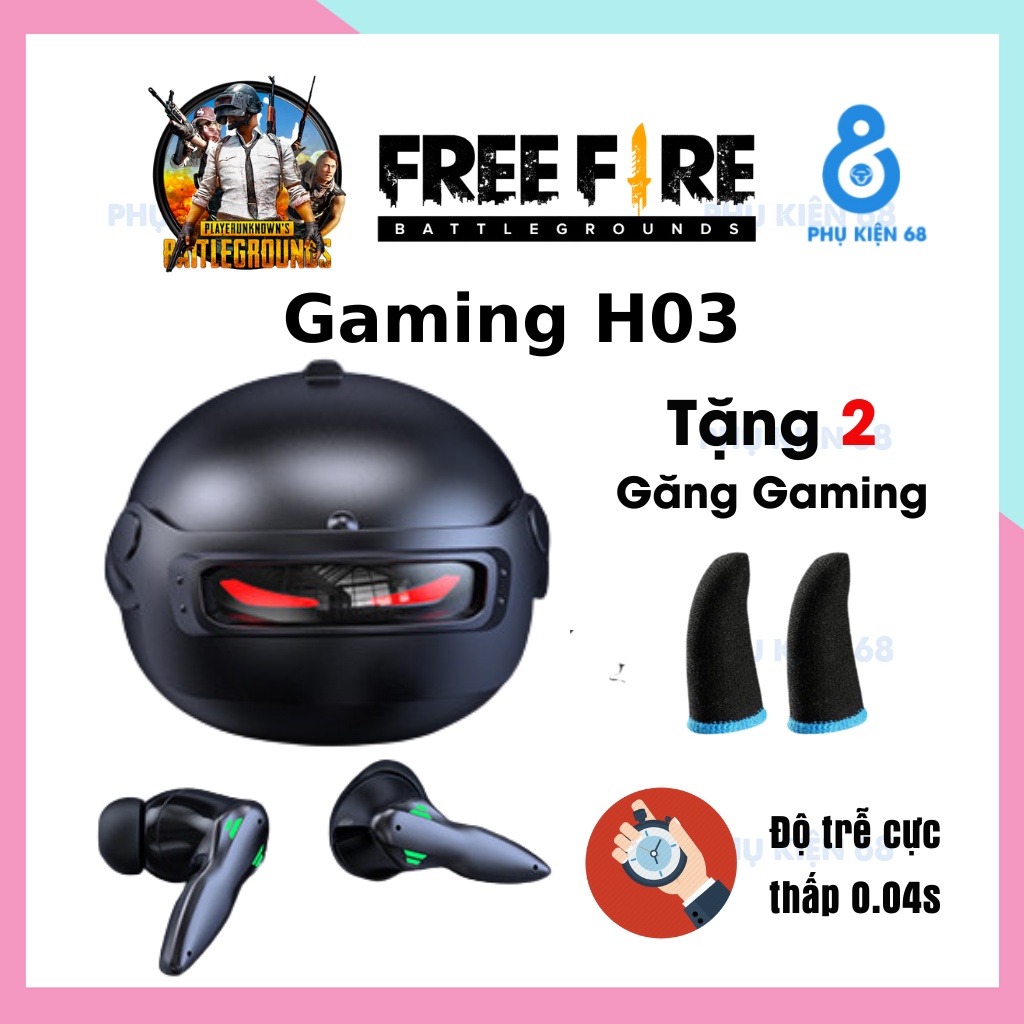 Tai Nghe Gaming H03 Bluetooth 5.3 TWS Tai Nghe Chơi Game Không Dây Có Mic Tai Nghe Nhét Tai Mũ 3 - Độ Trễ Cực Thấp