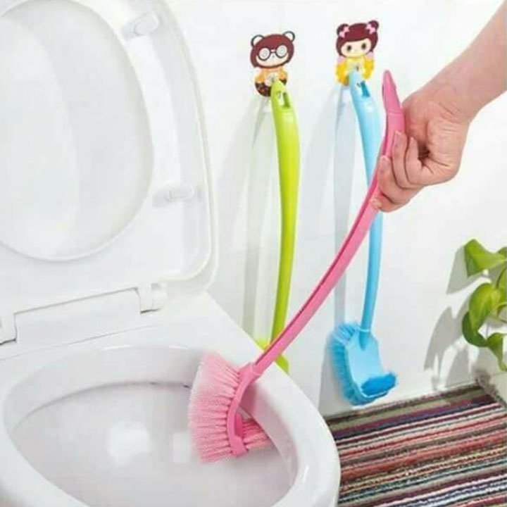 Chổi cọ toilet 2 đầu cọ , bàn chải cọ nhà vệ sinh chổi cọ toilet bồn cầu nhà tắm 2 đầu đa năng cán dài