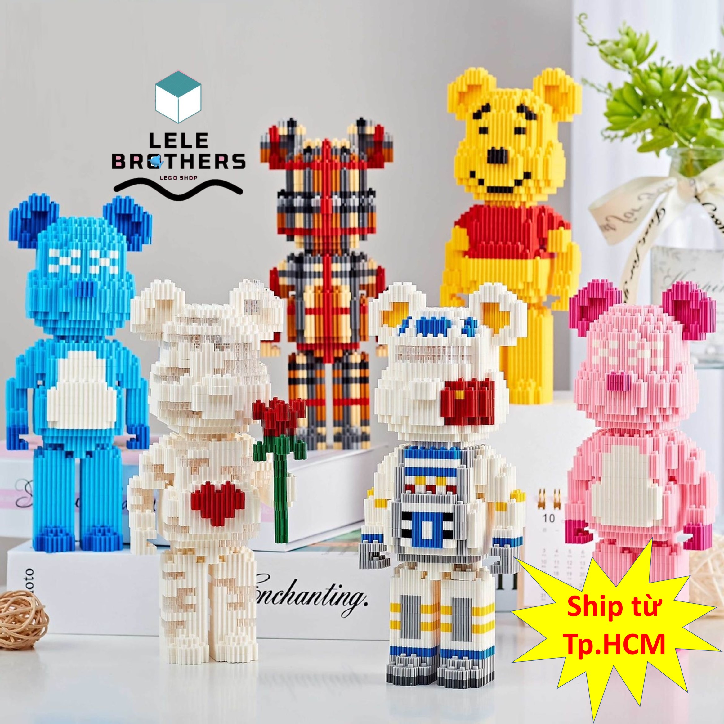 LEGO 3D Gấu Bearbrick 8-10CM/ Mô Hình lắp ghép đồ chơi