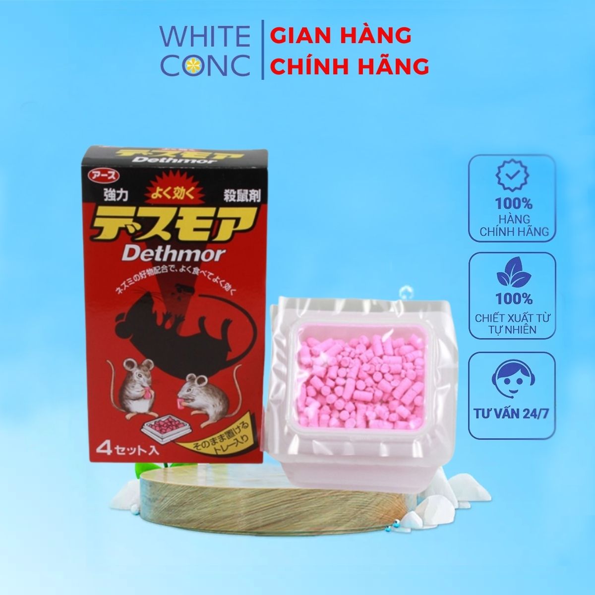 Thuốc diệt chuột Nhật Bản Dethmor - Hộp 4 vỉ