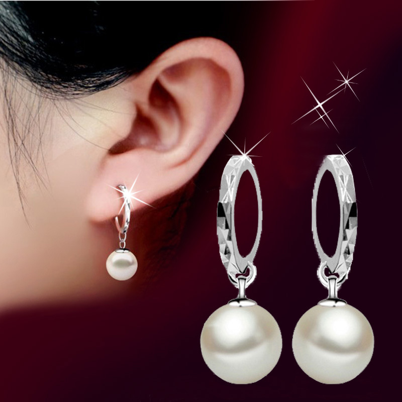 Bông tai nữ BO10 - khuyên tai nữ khuyên vòng ngọc trai nhân tạo 10mm phiên bản hàn quốc