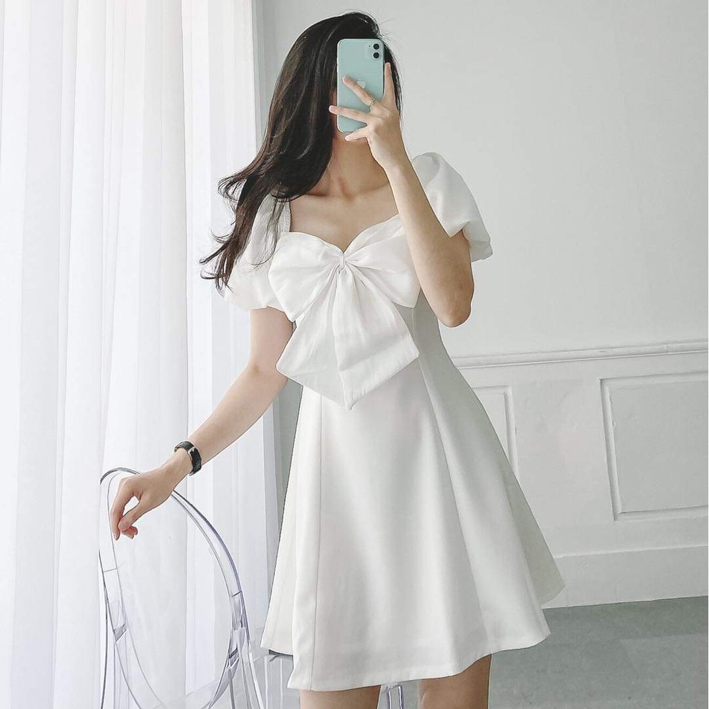 Lịch sử giá Đầm váy trắng nơ ngực dạo phố xinh xắn cập nhật 8/2024 ...