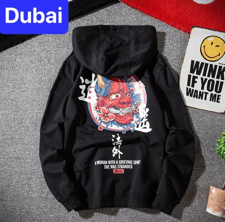 ÁO KHOÁC HOODIE NAM NỮ UNISEX MẶT QUỶ NGẬM KIẾM CHẤT NỈ DÀY FORM PHOM RỘNG CHỐNG LẠNH NẶNG ĐÔNG HÈ NHẬT BẢN 2023 - DUBAI FASHION