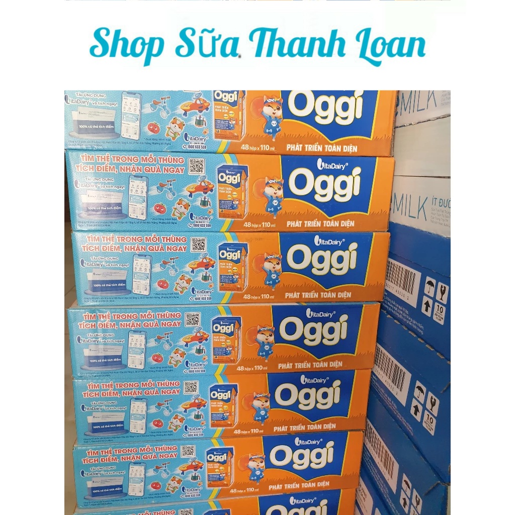 (HSD T11-2026) Thùng 48 Hộp Vitadairy Sữa Bột Pha Sẵn Oggi 1+ Vani 110ml.