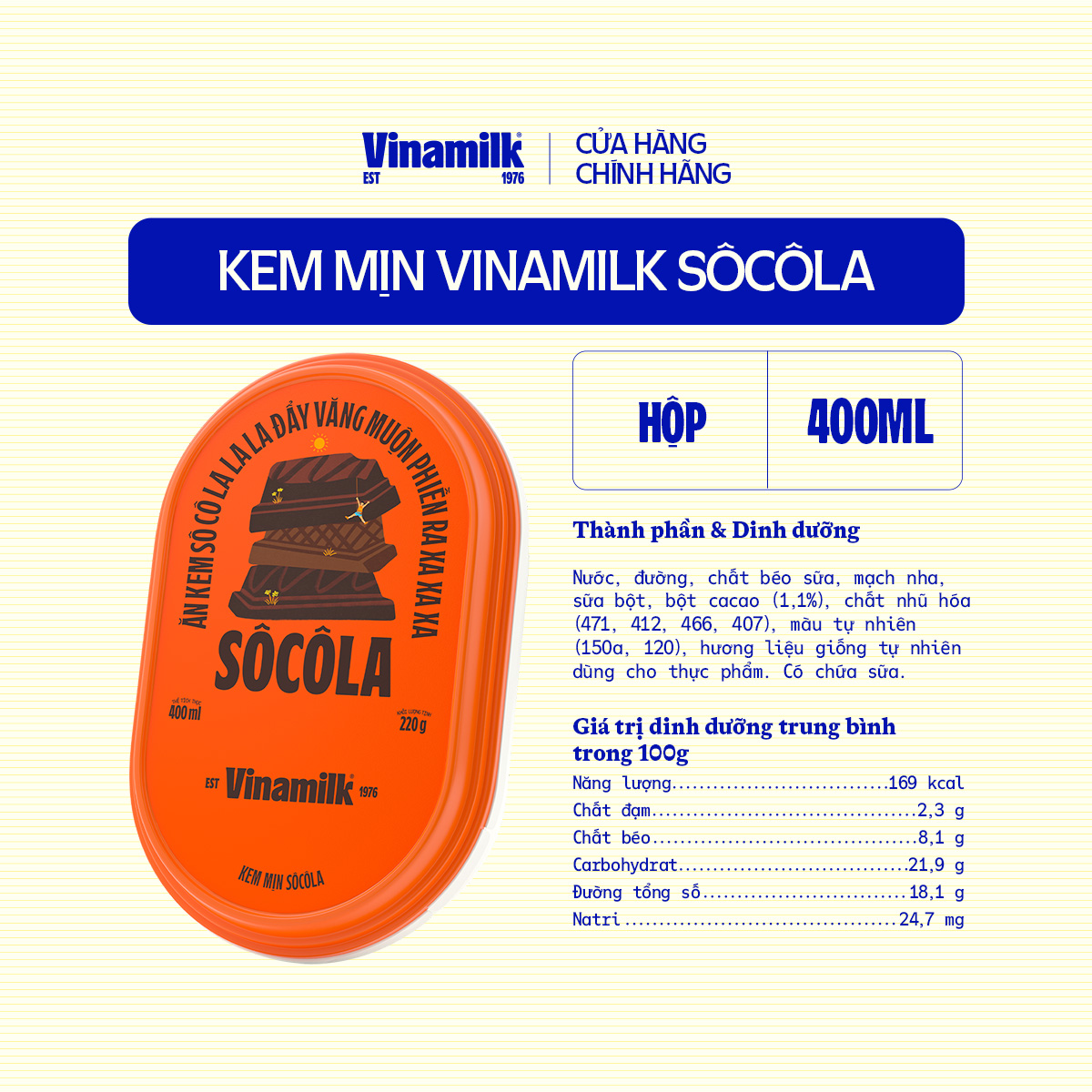 2 Hộp Kem Vinamilk Socola Hộp 400ml
