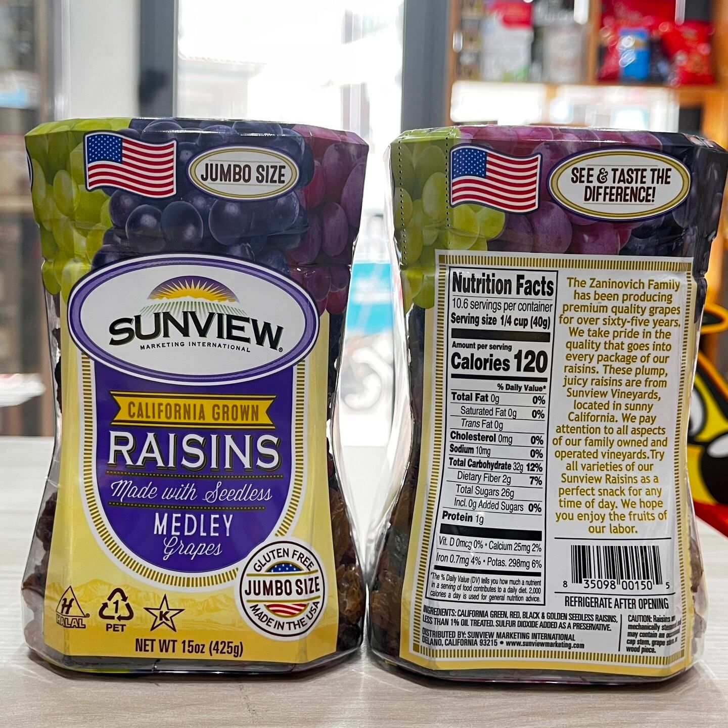 Date 03/26  NHO KHÔ SUNVIEW RAISINS JUMBO SIZE 425G