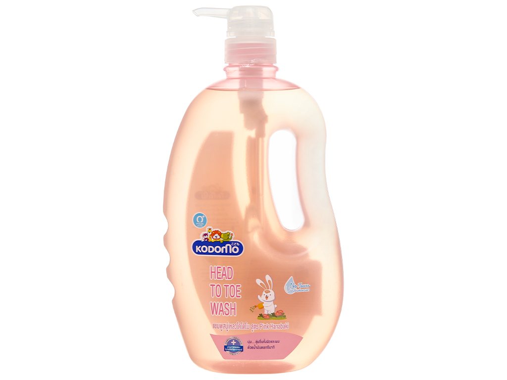 Sữa tắm gội Kodomo chai 800ml Pink Head To Toe Wash dành cho bé sơ sinh