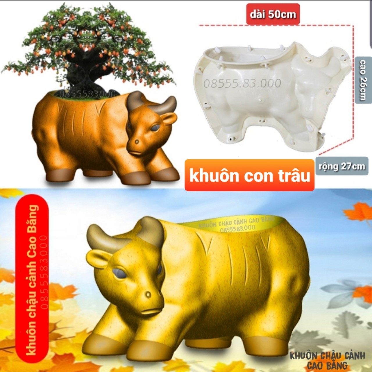 Khuôn đúc chậu cảnh hình con vật (khuôn chậu ABS nguyên sinh siêu bền)