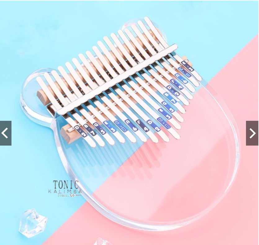 Đàn kalimba trong suốt 17 phím gấu pha lê TONIC-002