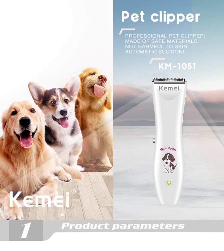 [HCM]Máy Tỉa Lông Chó Mèo Gọn Nhẹ Kemei 1051