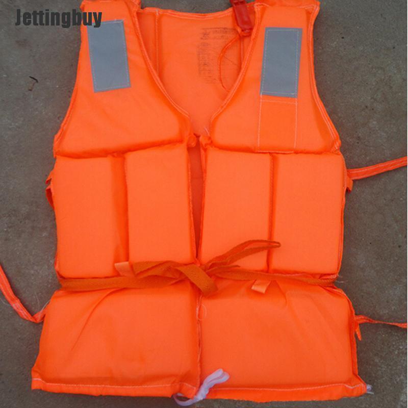 Jettingbuy Orange Useful Prevention Flood Adult Foam Swimming Life Jacket Vest + Whistle