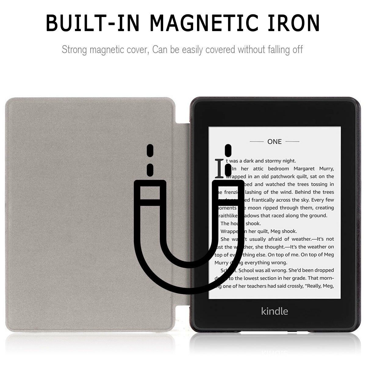 1 Cái Phù Hợp Với Amazon Kindle Paperwhite 1/2/3 Ốp Bảo Vệ Siêu Mỏng Ốp Bảo Vệ Da PU Từ Tính Thông Minh