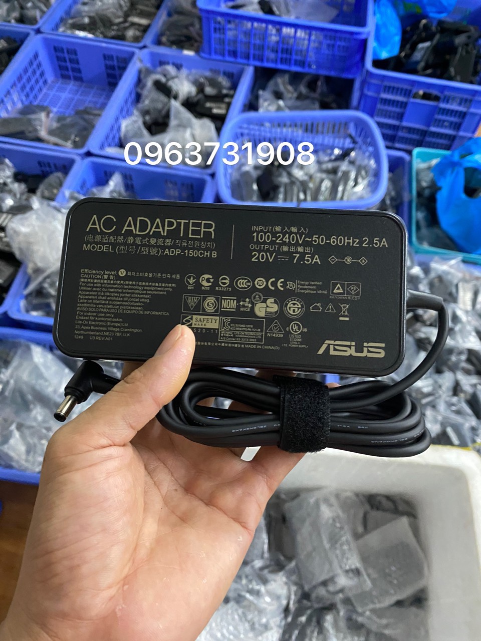 Dây sạc laptop asus tuf gaming f15 fx506lh-hn002t 20v-7.5a bản gốc asus tháo máy