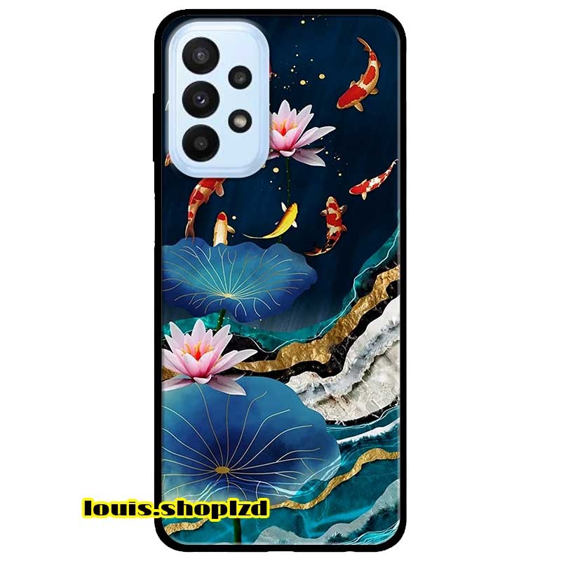 Ốp lưng dành cho samsung a53 5g mẫu sen hồng và koi