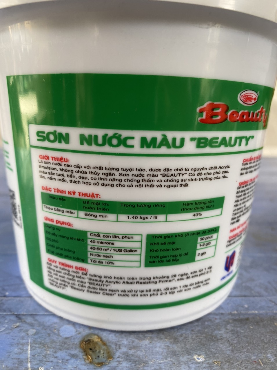 Sơn nước màu ATM(xanh xám đá 218)1l