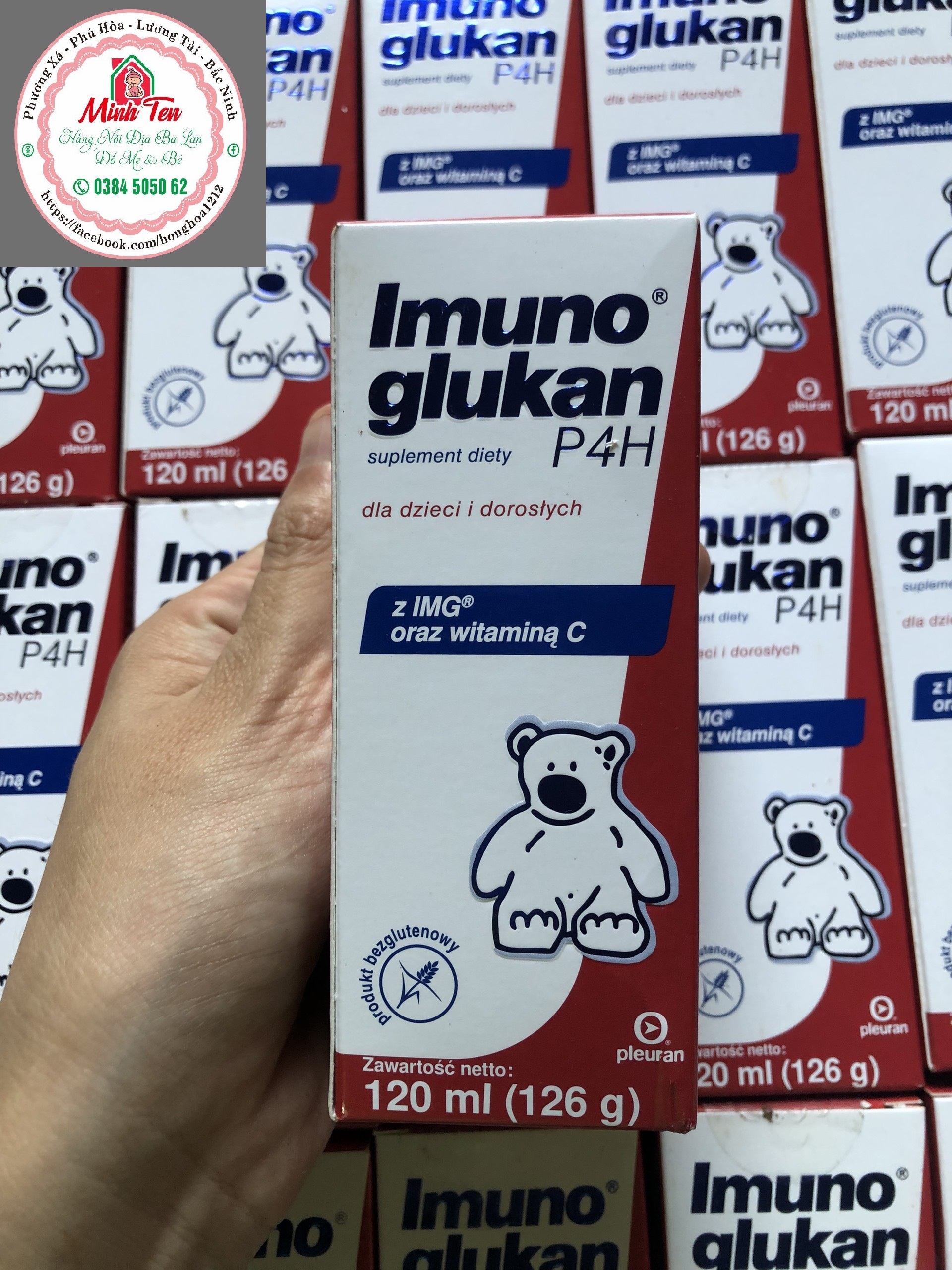 Tăng đề kháng Gấu Kan imunoglukan 120ml cho bé