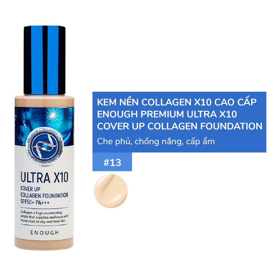Kem nền Collagen Ultra X10 Enough Foundation SPF50