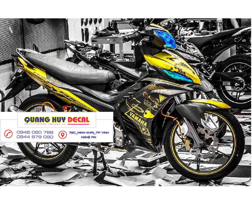 Tem trùm exciter 135 vàng đen, tem exciter 135, team trùm exciter 135, tem xe exciter 135, team trùm ex 135, team xe exciter 135 vàng đen