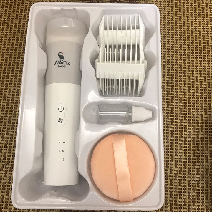 Tông Đơ Cắt Và Tự Động Hút Tóc Cho Bé Moaz Bébé MB-014 Làm Bằng Thép Không Gỉ Và Gốm, An Toàn Và Sạch Sẽ/Sạc USB Có Thể Nạp Bằng Máy Tính Sạc Dự Phòng V.V/ Tông Đơ Được Thiết Kế Đặc Biệt Dành Cho Trẻ Sơ Sinh Và Trẻ Nhỏ