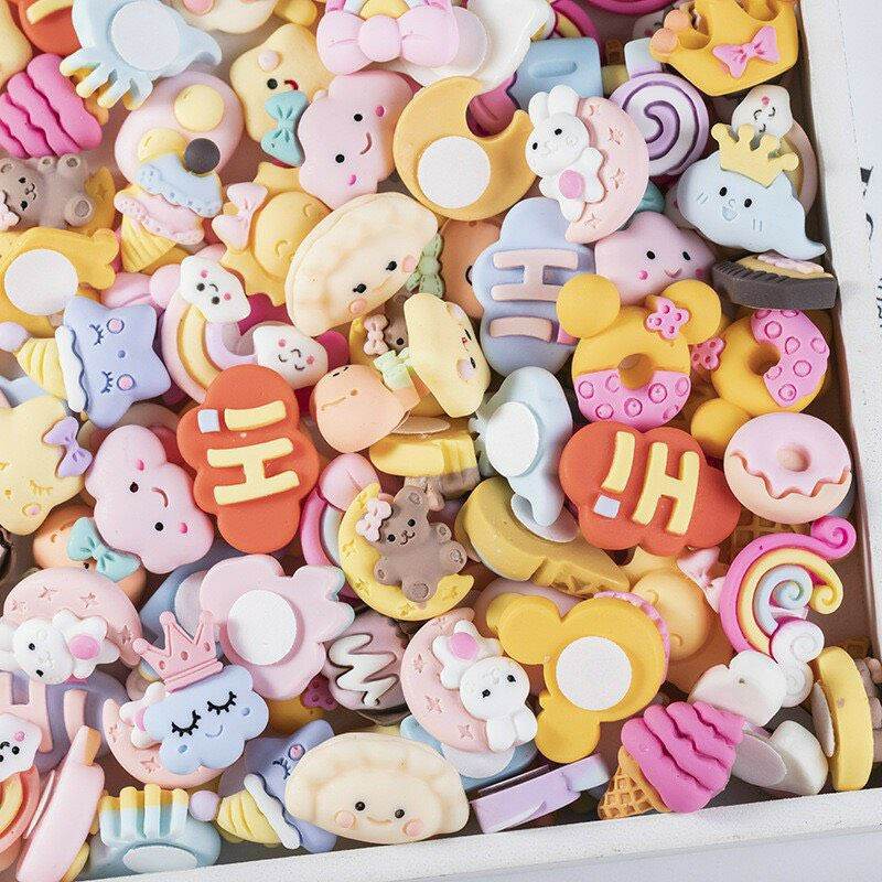 [MUA 2 GIẢM 5%]Set charm dán trang trí slime/điện thoại/sổ DIY