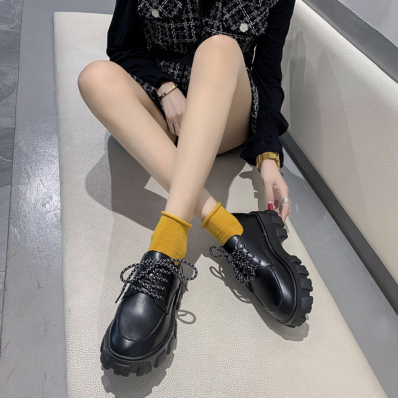 Giày Oxford nữ ulzzang đế cao mũi tròn đế 5cm