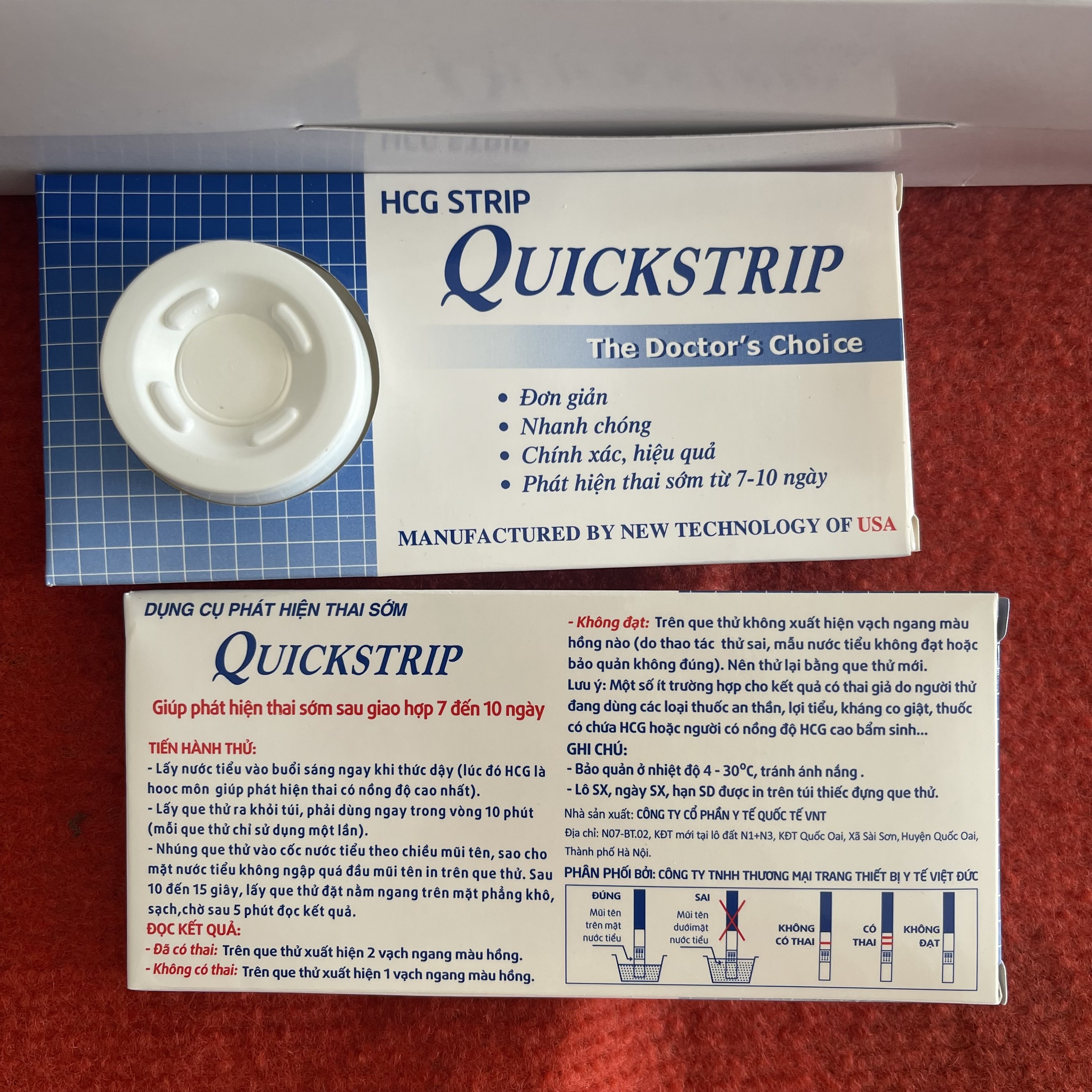 QUE THỬ THAI QUICKSTRIP HÀNG CHÍNH HÃNG