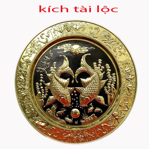 mâm tranh tứ linh 53cm chất liệu đồng
